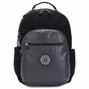 Kipling Seoul Large Black Metallic Laptop Backpack